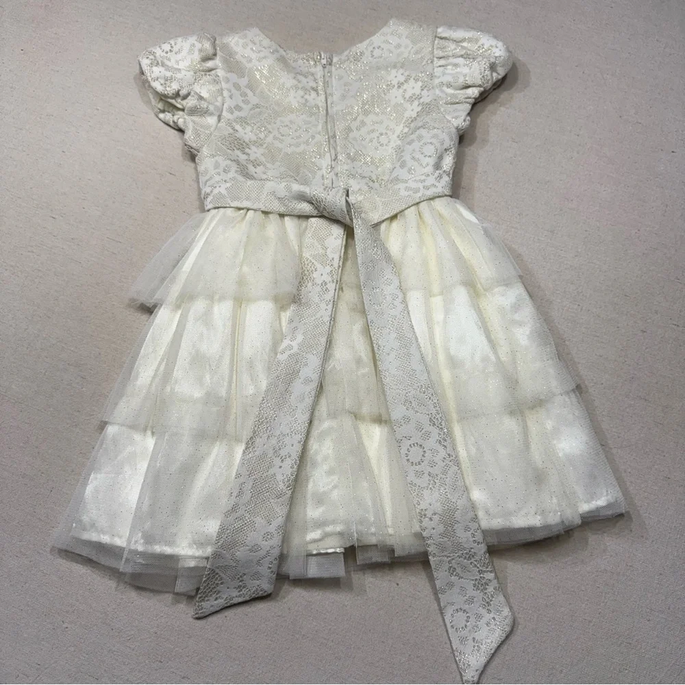 Cream/Ivory Girls Formal Dress - Size 3T - Lace - Tulle - Glitter
